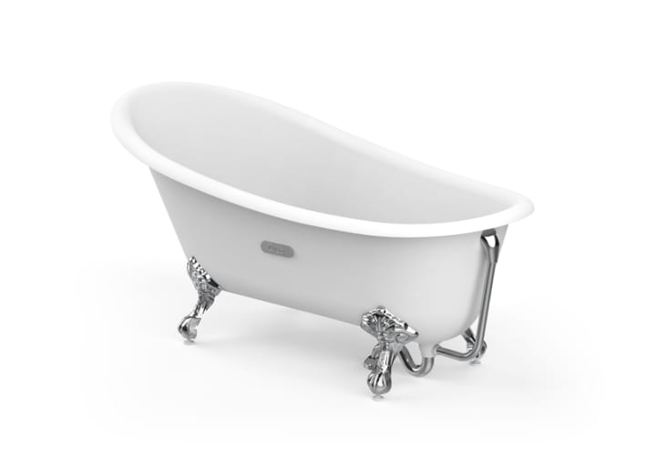 Овальная чугунная эмалированная ванна, с противоскользящим покрытием дна, внешнее покрытие белого цвета