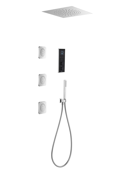 SMART SHOWER Комплект электронного термостатического смесителя с верхним, ручным душем и 3 форсунками